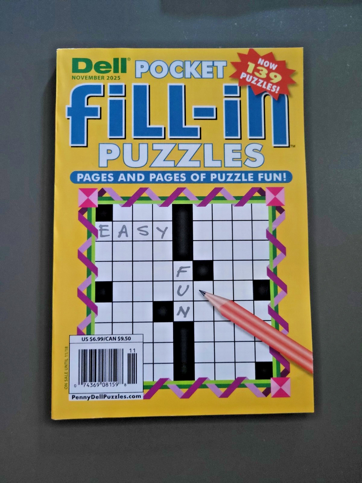 Lot of 3 Fill-In Puzzle Books by Dell- Express & 2 Pocket -400+ Total Challenges