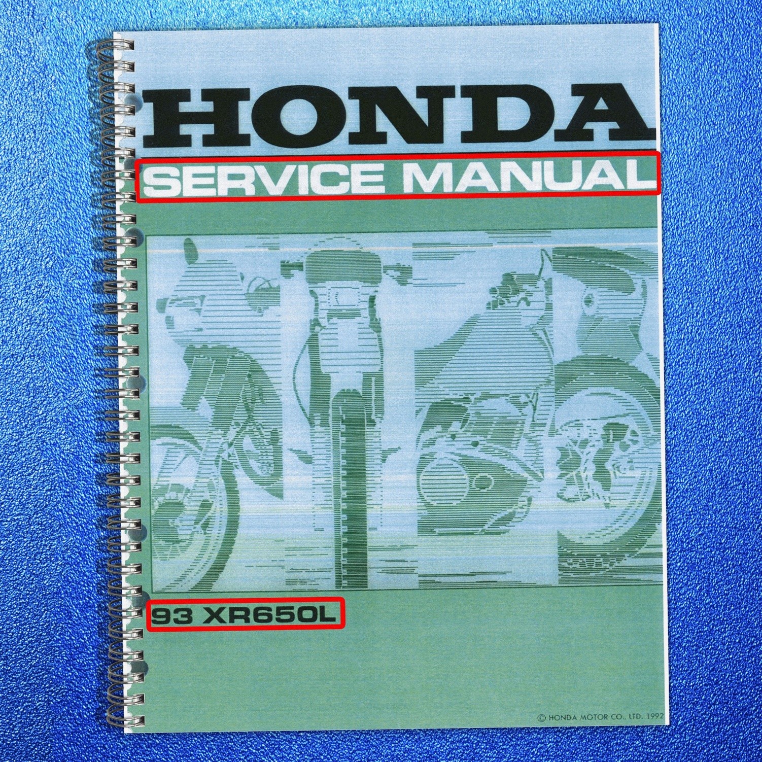 HONDA XR650L Motorcycle Service Manual – TOUGH WIRE BIND – PROTECTIVE COVERS