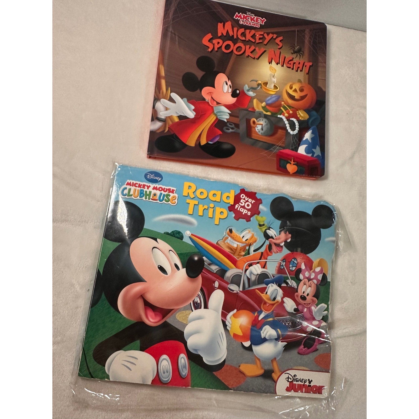 Disney Mickey Mouse Book Bundle Spooky Night & Clubhouse Road Trip Lift-the-Flap
