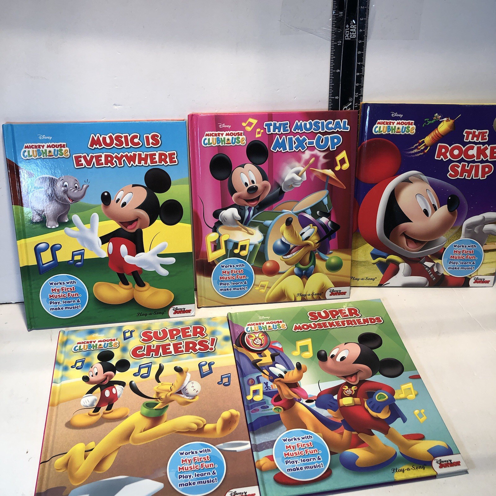 MICKEY MOUSE CLUB HOUSE “My First Music Fun” Books Lot of 5 EUC