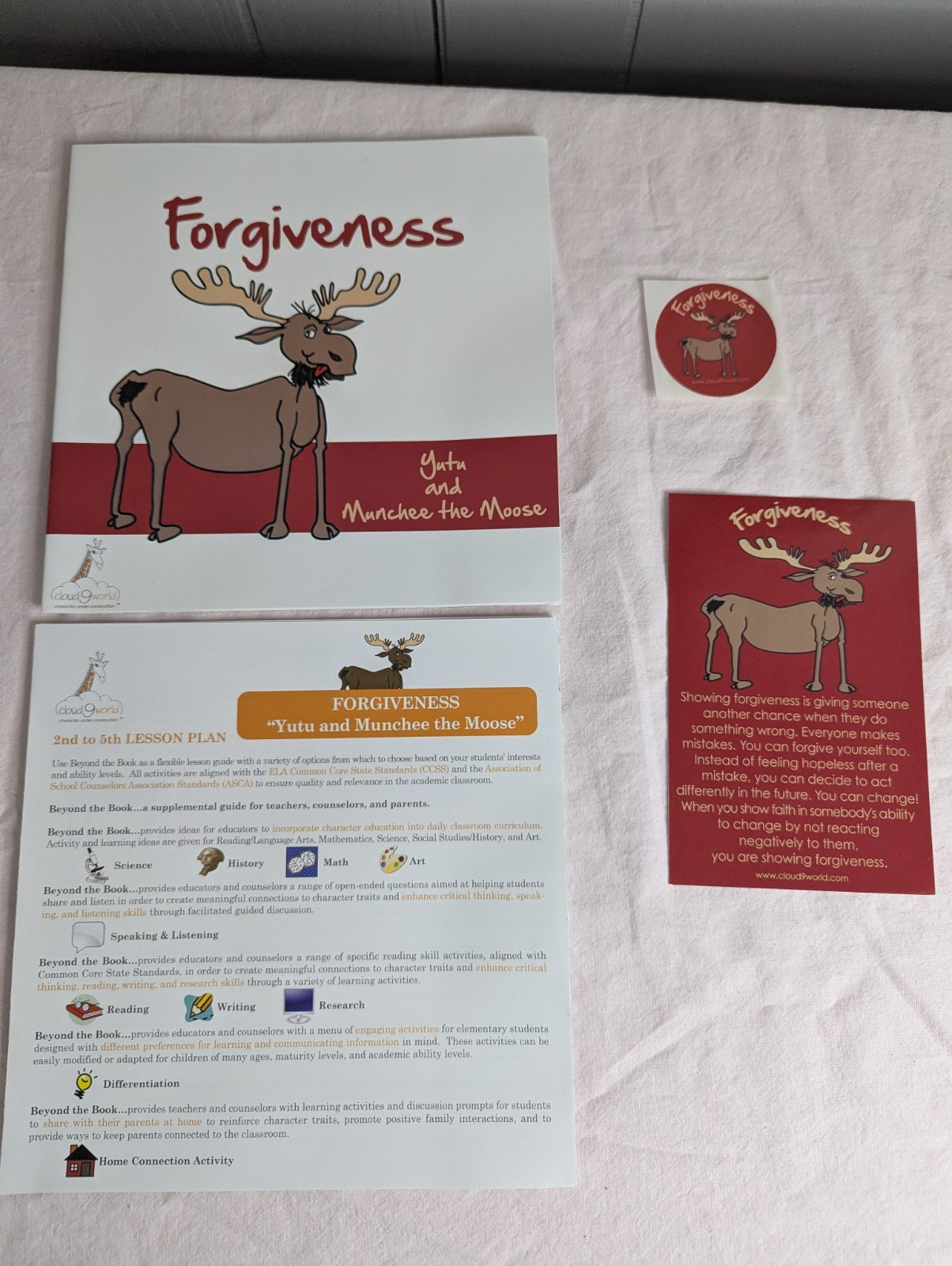 Home School Teachers Cloud 9 world character book FORGIVENESS 2nd -5th grade