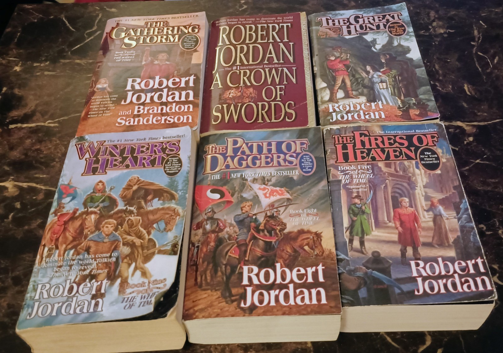 Vintage Robert Jordan Wheel Of Time Paperback Book Lot Of 6