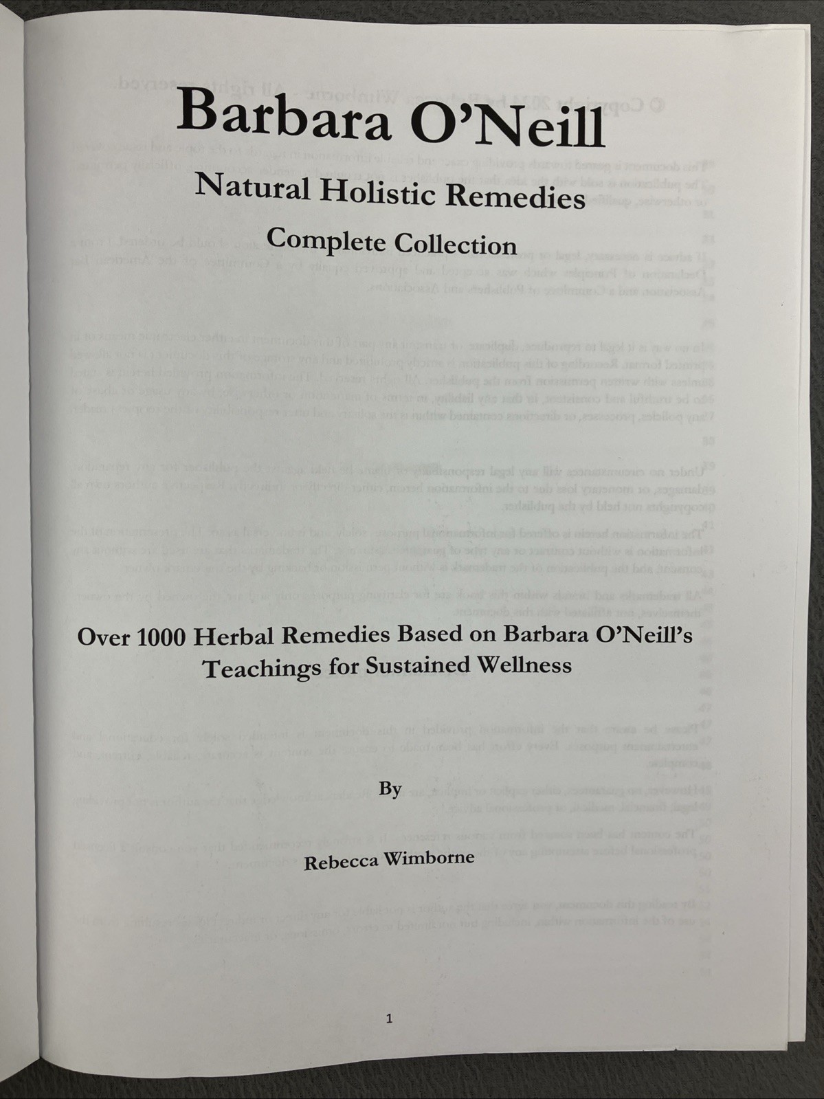 Barbara O’Neill Natural Holistic Remedies Complete Collection:1000 Herbal Recipe