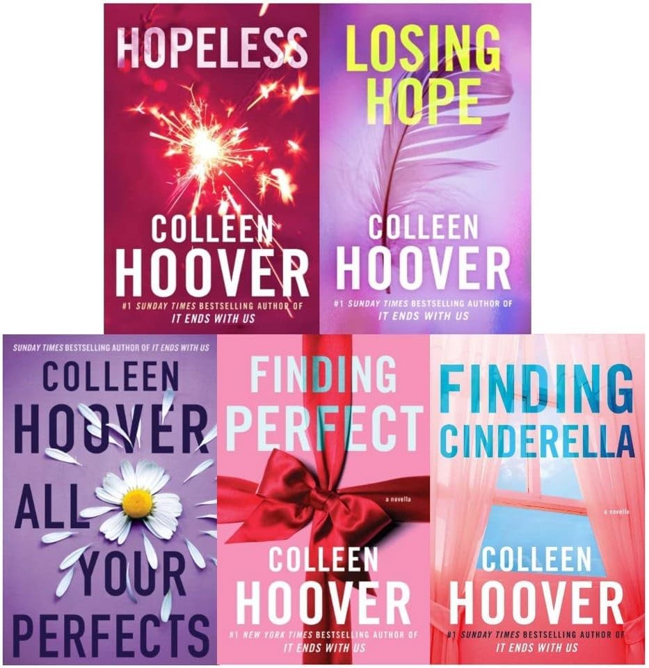 Colleen Hoover Hopeless Series 5 Book Collection Set Paperback Fiction Bundle