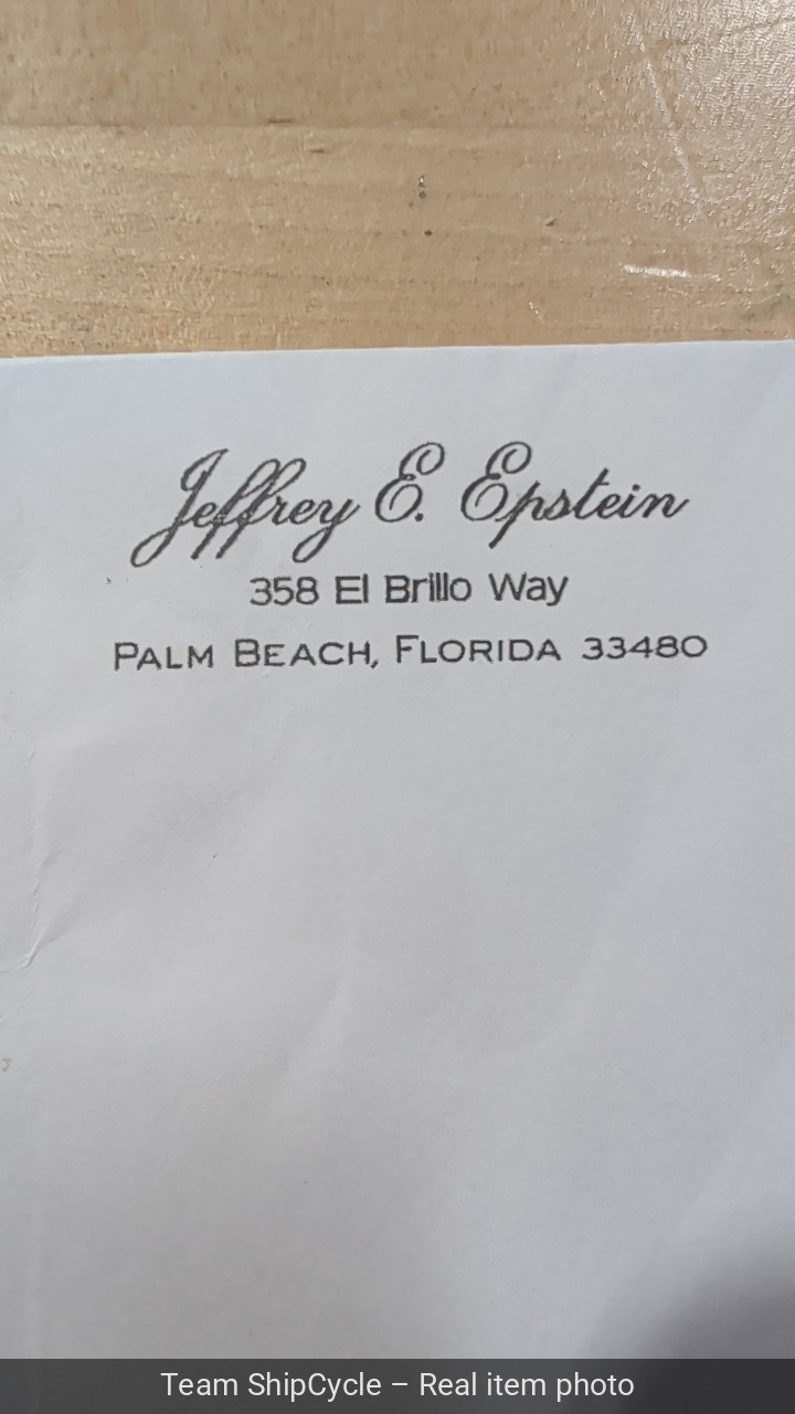 Envelope Jeffrey E Epstein Palm Beach Florida G2U