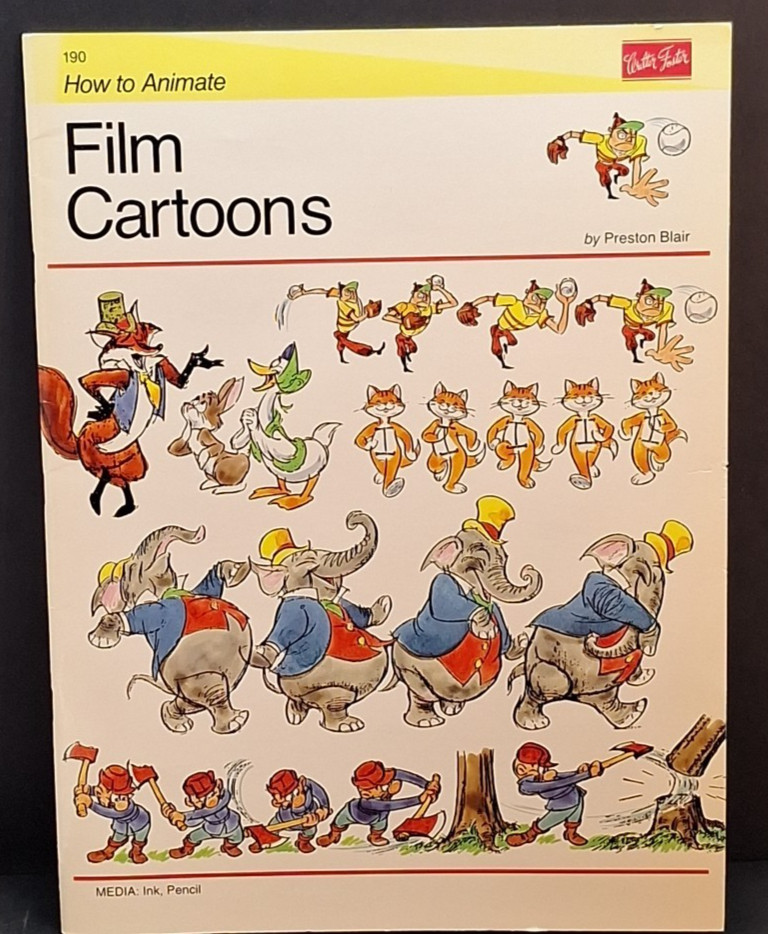 1980-How to Animate Film Cartoons by Preston Blair Walter Foster Art Book-VG+