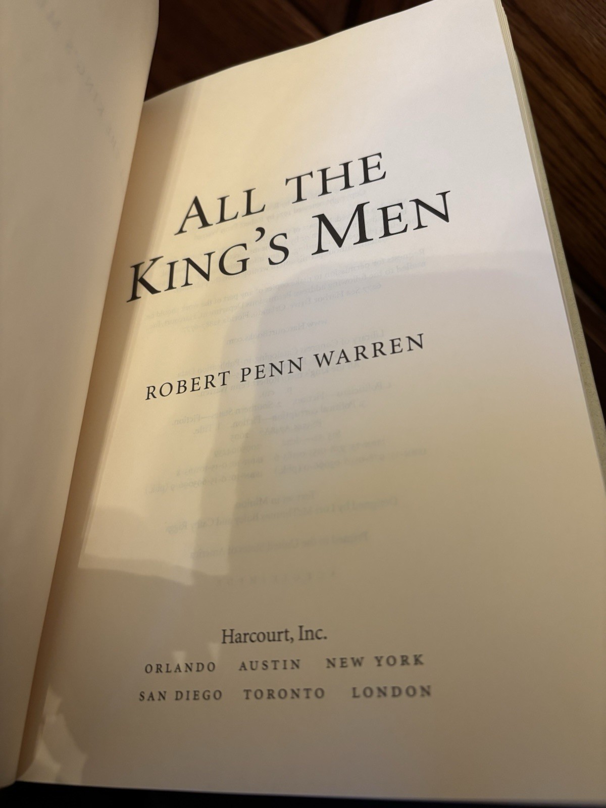All the King’s Men. Robert Penn Warren 1st HC Ptg thus Harcourt 2005 Fine Unread