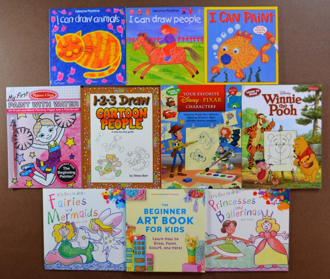 Lot of 10 Art and Drawing Books for Children Usborne I Can Draw Cartoons D3