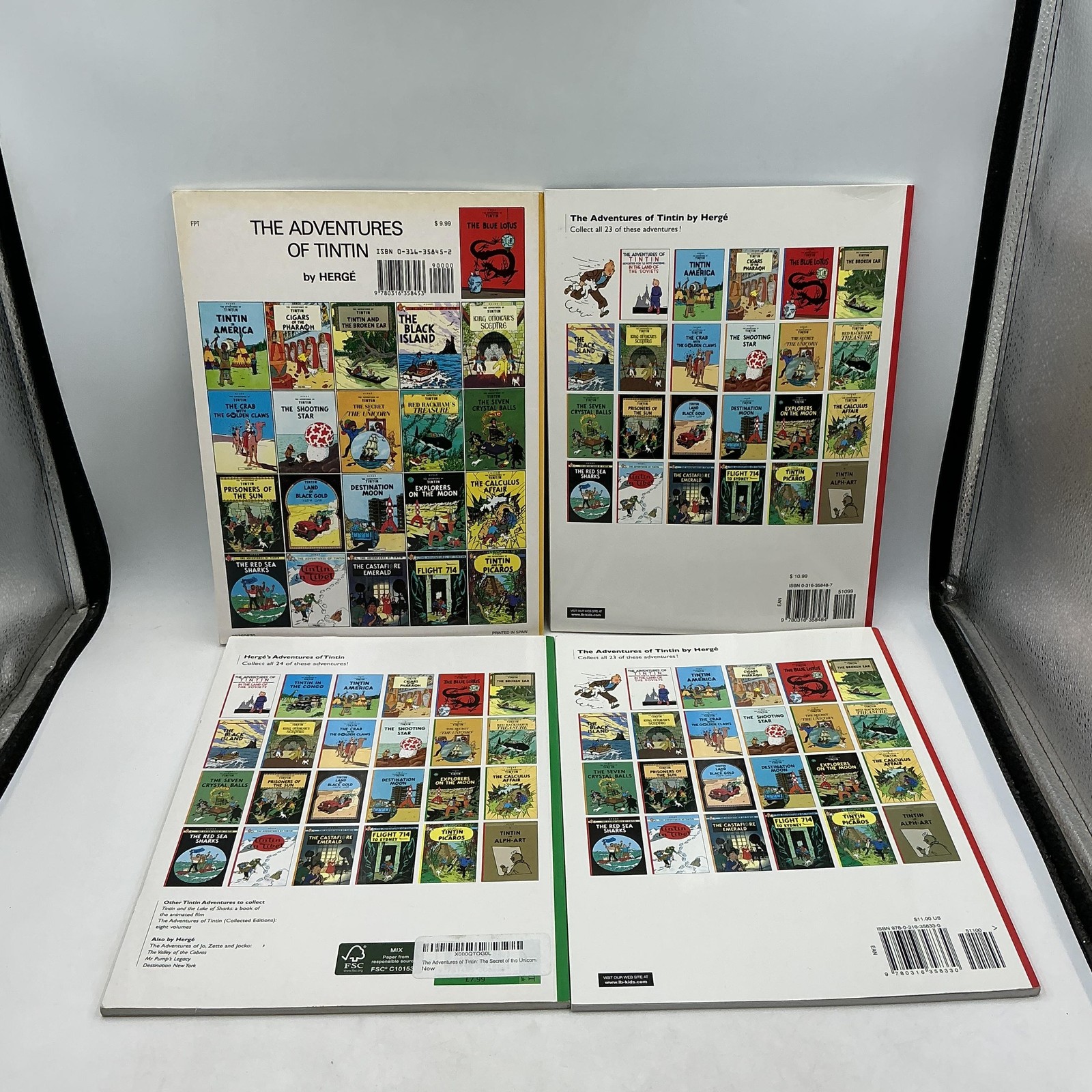 Hergé The Adventures Of Tintin 12-Book Paperback Set Little Brown Multicolor