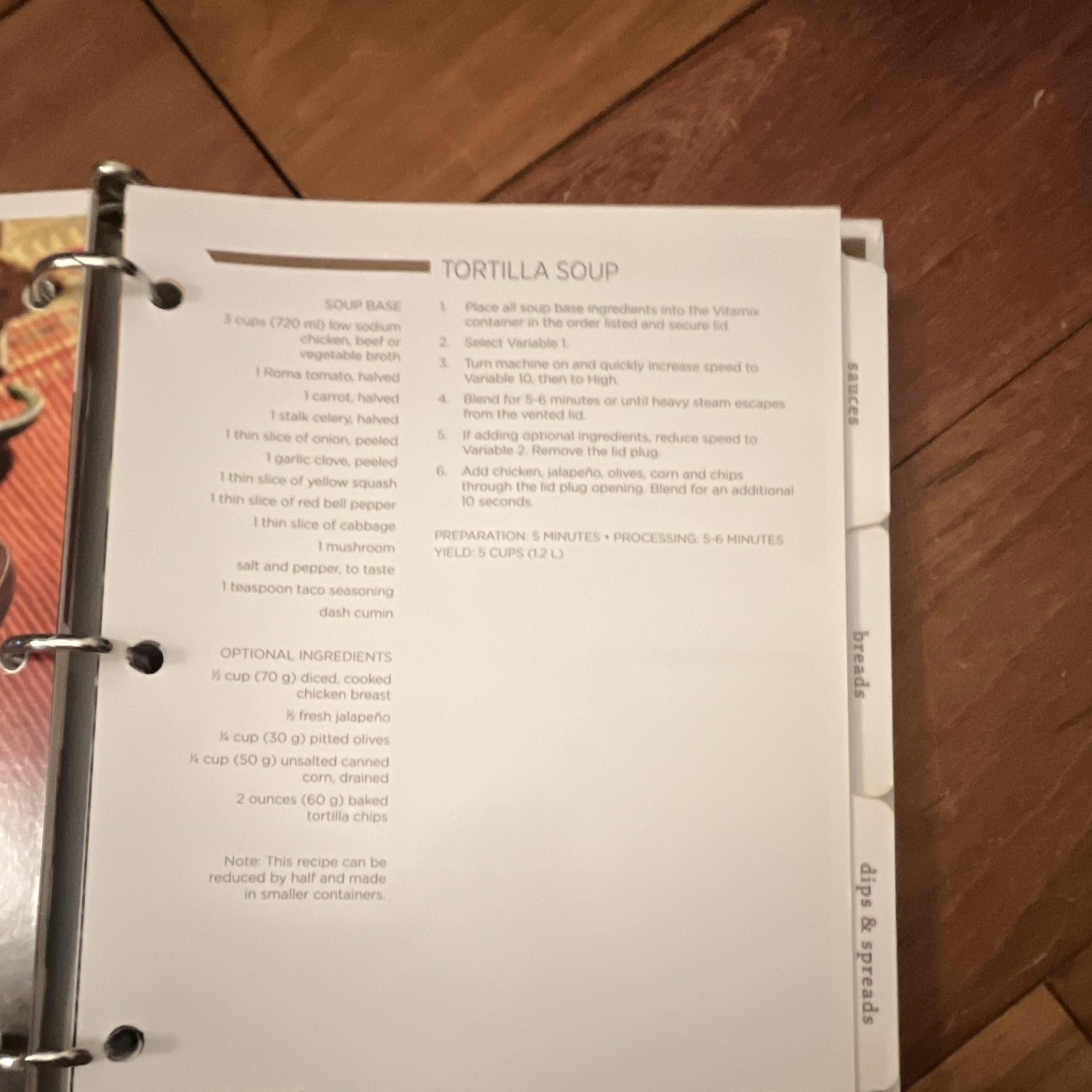 Vitamix Create Recipes Ring/Wire Bound Illustrated Cookbook Binder w/ Guide