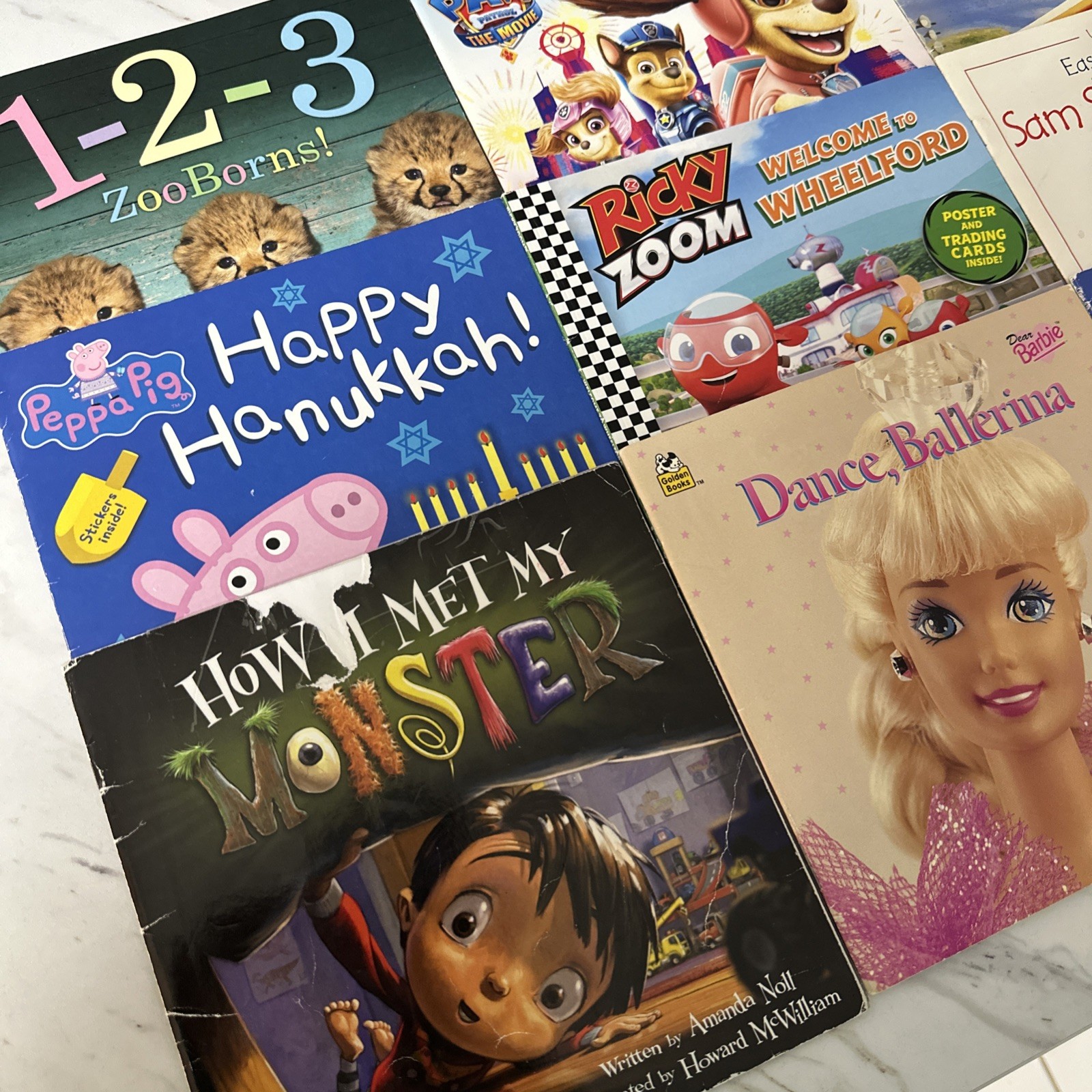 Lot Of 9 Paperback Books Children’s Preschool Mixed Titles Barbie, Peppa, Paw…