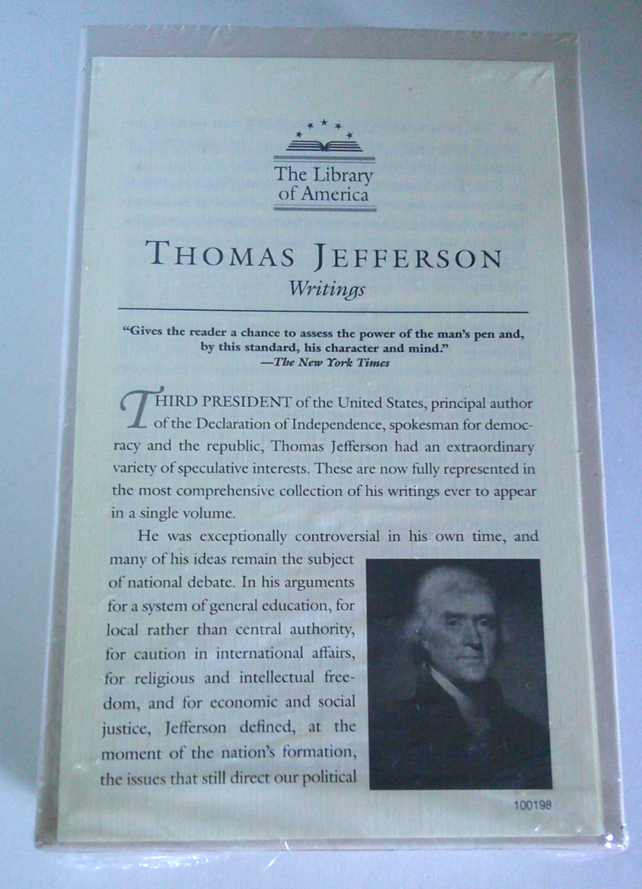 Library of America: Thomas Jefferson “Writings” – HARDCOVER – SLIP CASED
