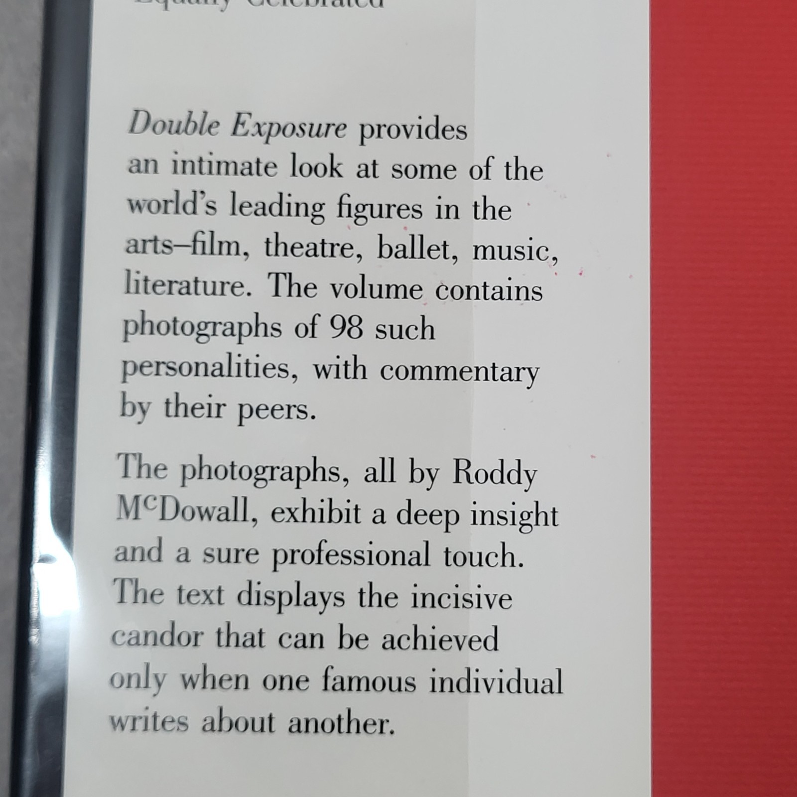 Roddy McDowall Signed Double Exposure Book Hardcover Mylar Jacket Autographed