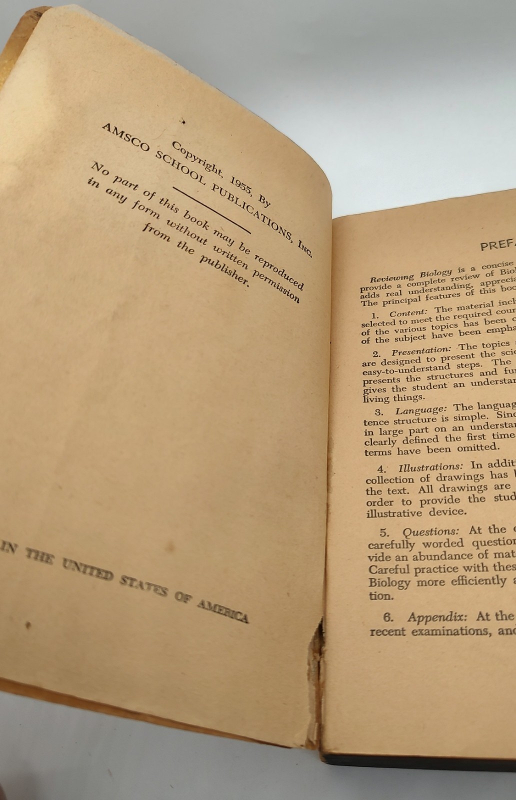 “Reviewing Biology” Vintage 1955 Amsco School Publications