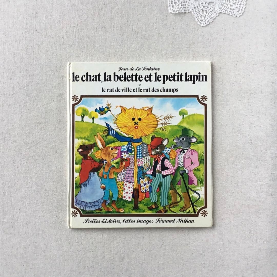 French Vintage Picture Book Jean de La Fontaine Fables 22cm Hardcover 24p