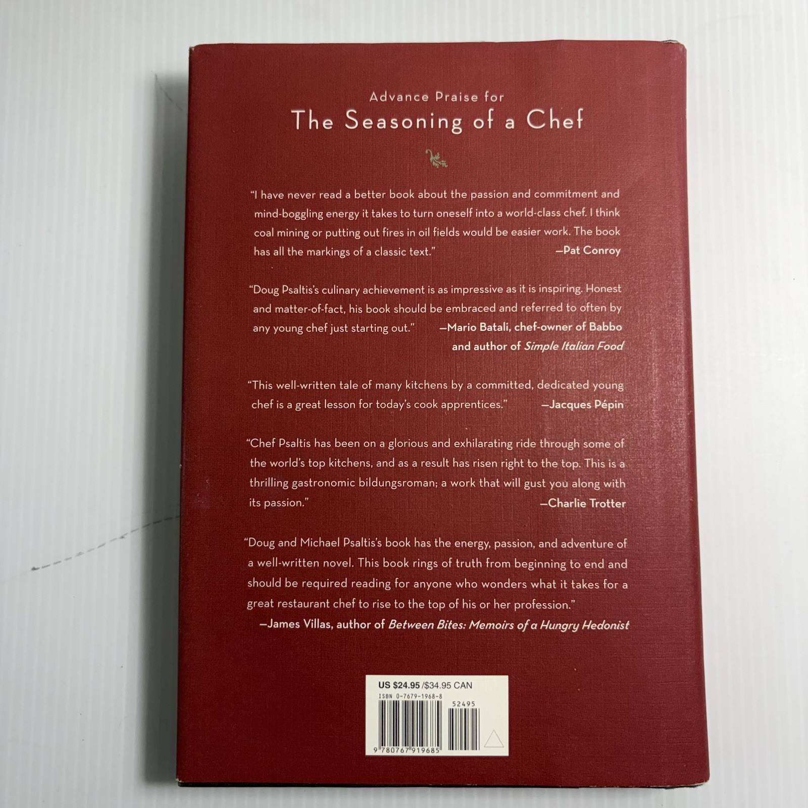 The Seasoning of a Chef FIRST EDITION: my journey from diner to Ducasse HC DJ VG