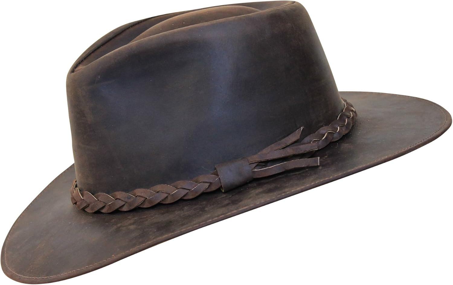 Premium Leather Fedora – Wide Brim Hat Leather – Water Resistant