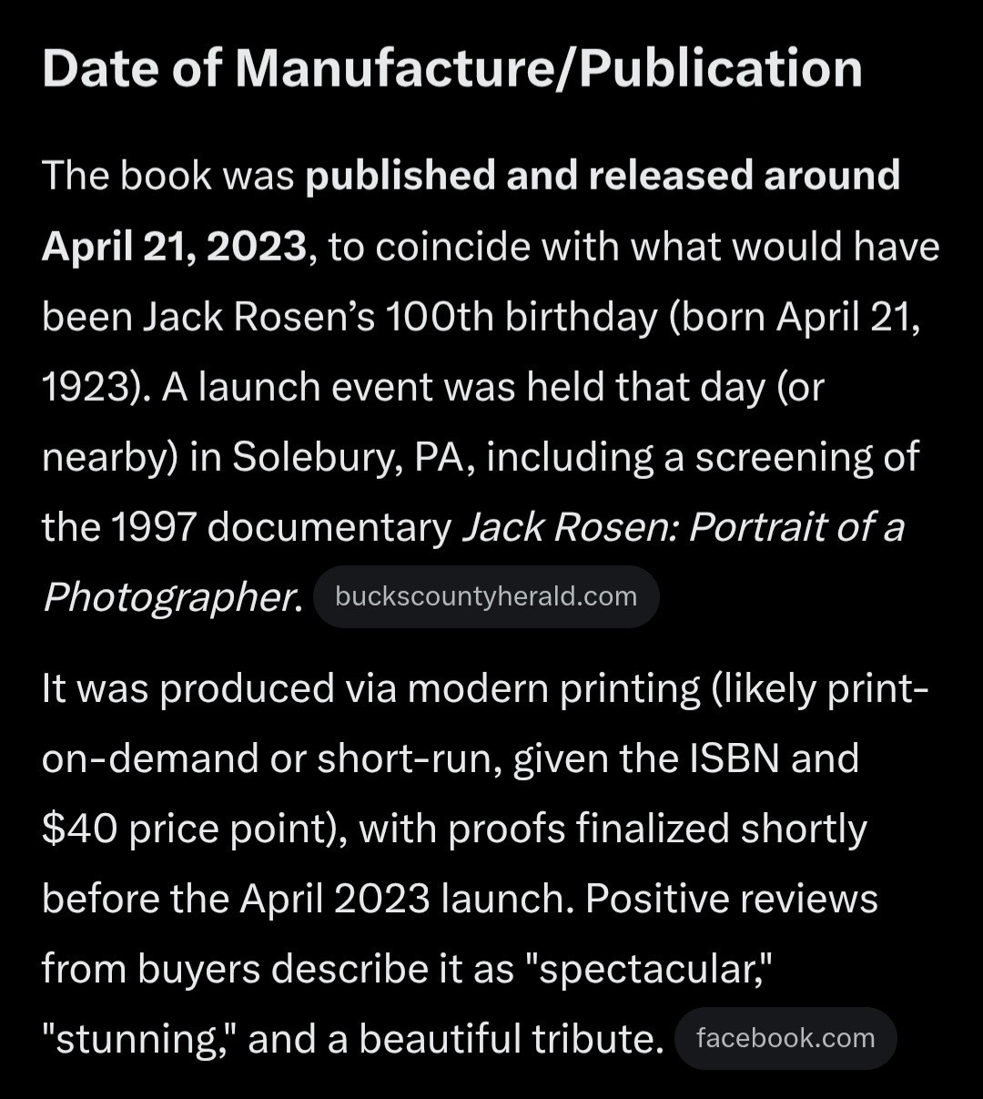 Jack Rosen Photographer Softcover Photography Book 80 Pages