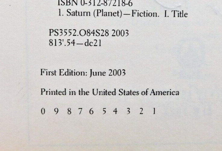 BEN BOVA High grade 2003 collectible hardcover SATURN 402 pages Unread copy