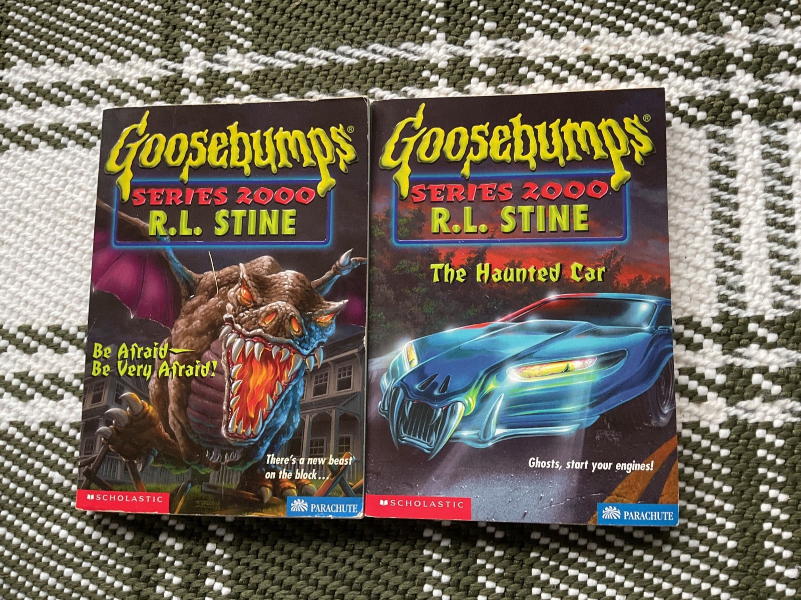 Goosebumps Series 2000 Lot of 2 BE AFRAID and THE HAUNTED CAR