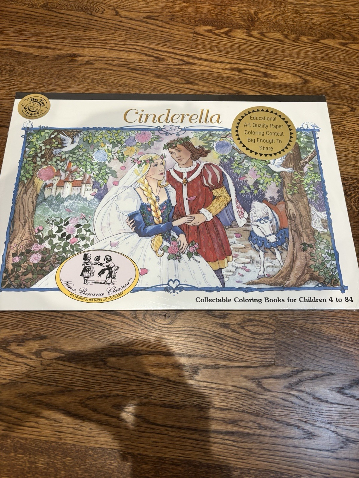 Cinderella Nana Banana Large Coloring Book Vintage Sealed 32 Pages 20” X 14”