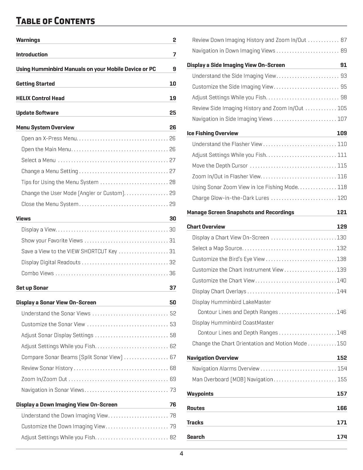 HUMMINBIRD HELIX G2 G3 G4 5 7 8 9 10 Operators Manual – SPIRAL FIXED – COVERS