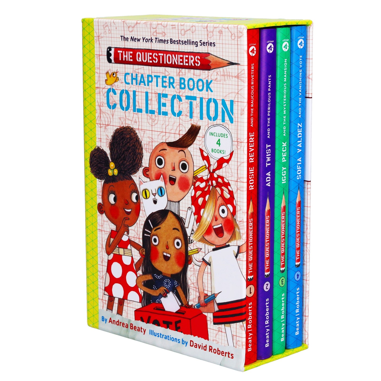 Questioneers Chapter 4 Books Hardback Set – Ages 6-9 – By Andrea & David Roberts