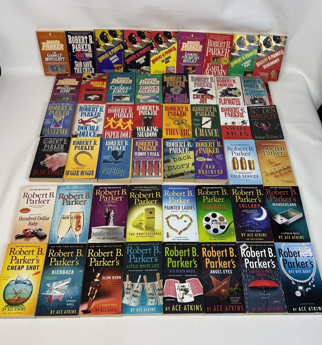 Robert B Parker Lot 49 ALL SPENSER Novels Godwulf Manuscript to Bye Bye Baby