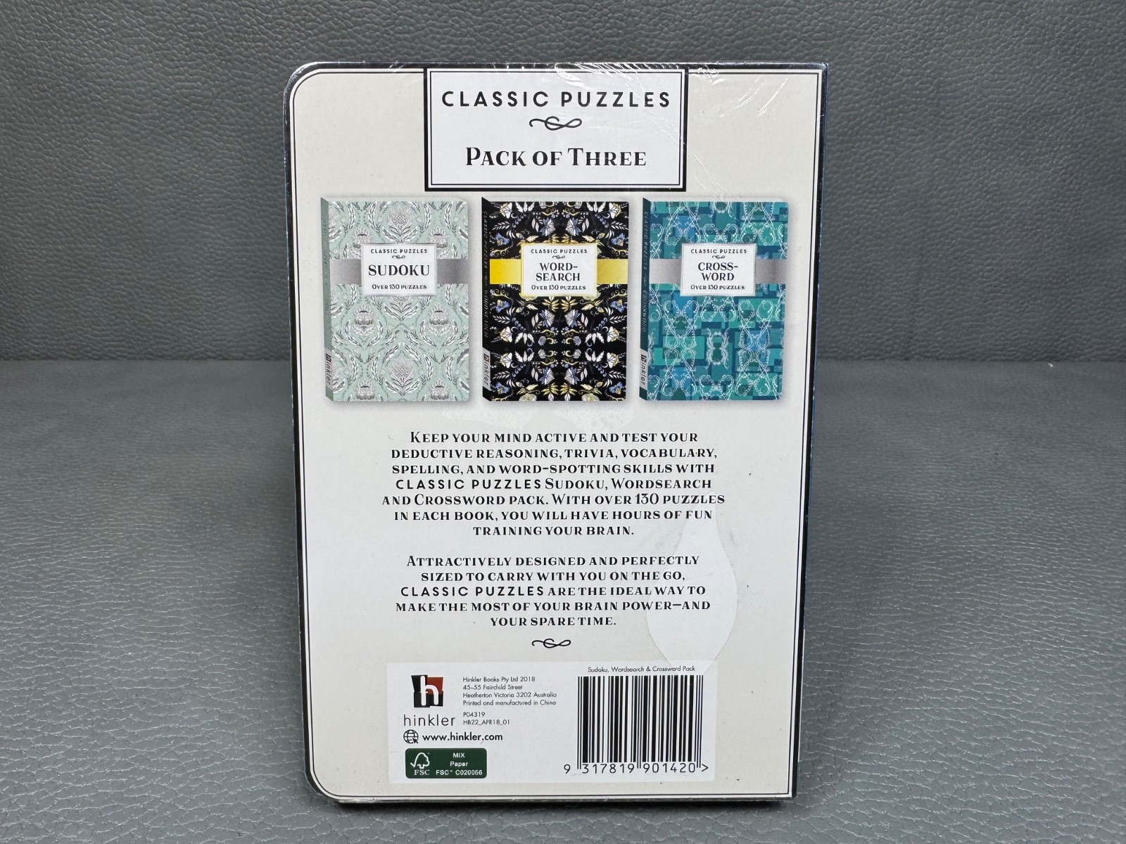 Set of 3 Hinkler Classic Puzzles Sudoku Wordsearch and Crossword…..Brand New