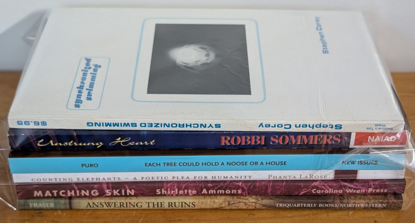 Lot of 6 Poetry Books, Fraser, Ammons, LaRose, Puro, Sommers, Corey… lot 054