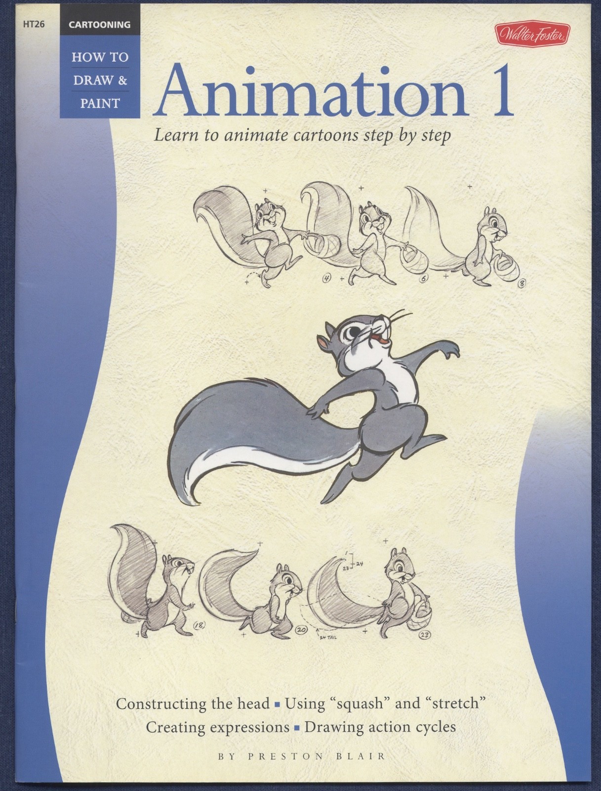 ANIMATION 1 by Preston Blair, Walter Foster Art Book HT 26, Paperbound, New 2019