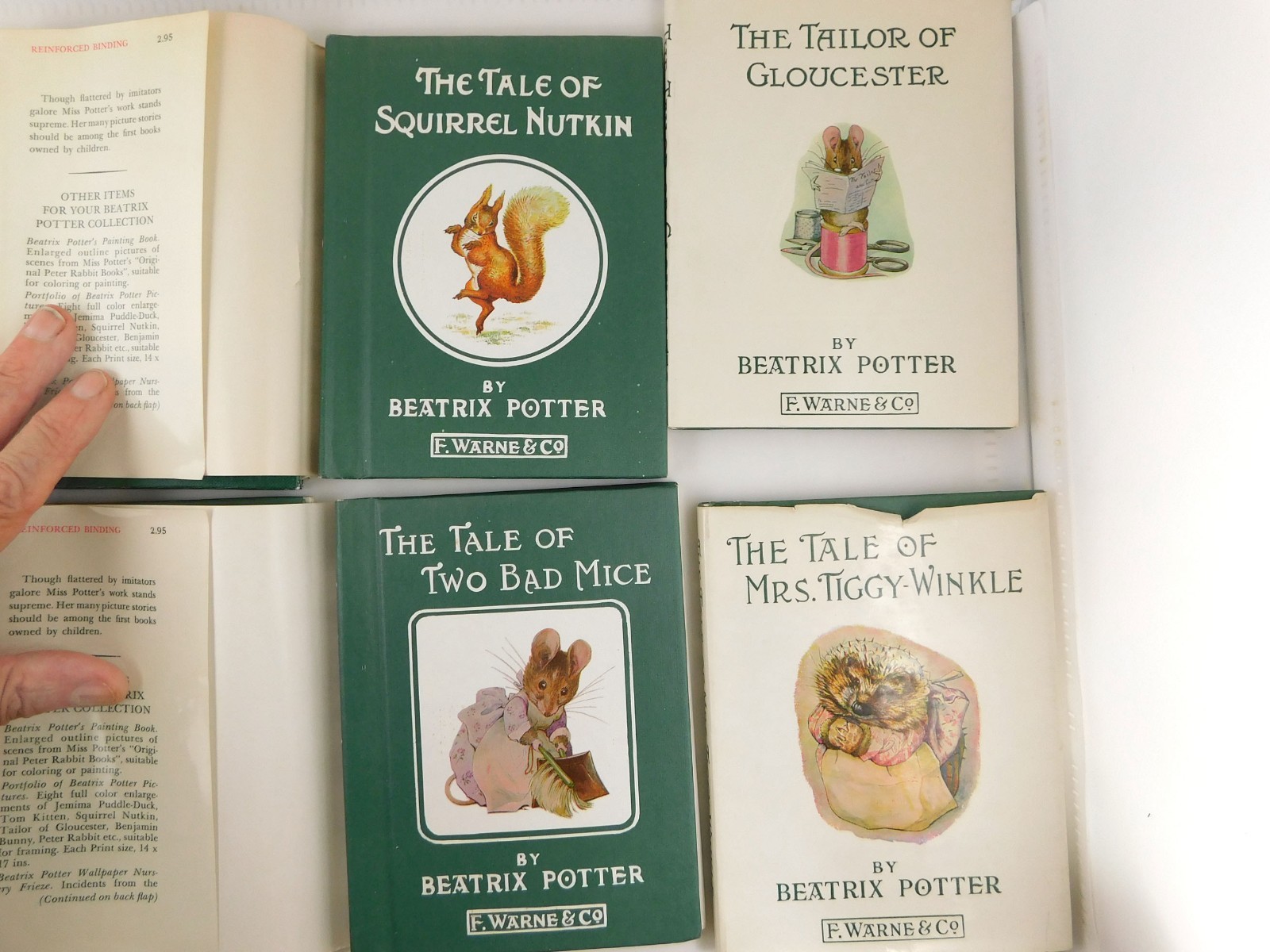 Peter Rabbit Library Editions, Beatrix Potter, Books 1 – 6 Hardcover Warne 1976