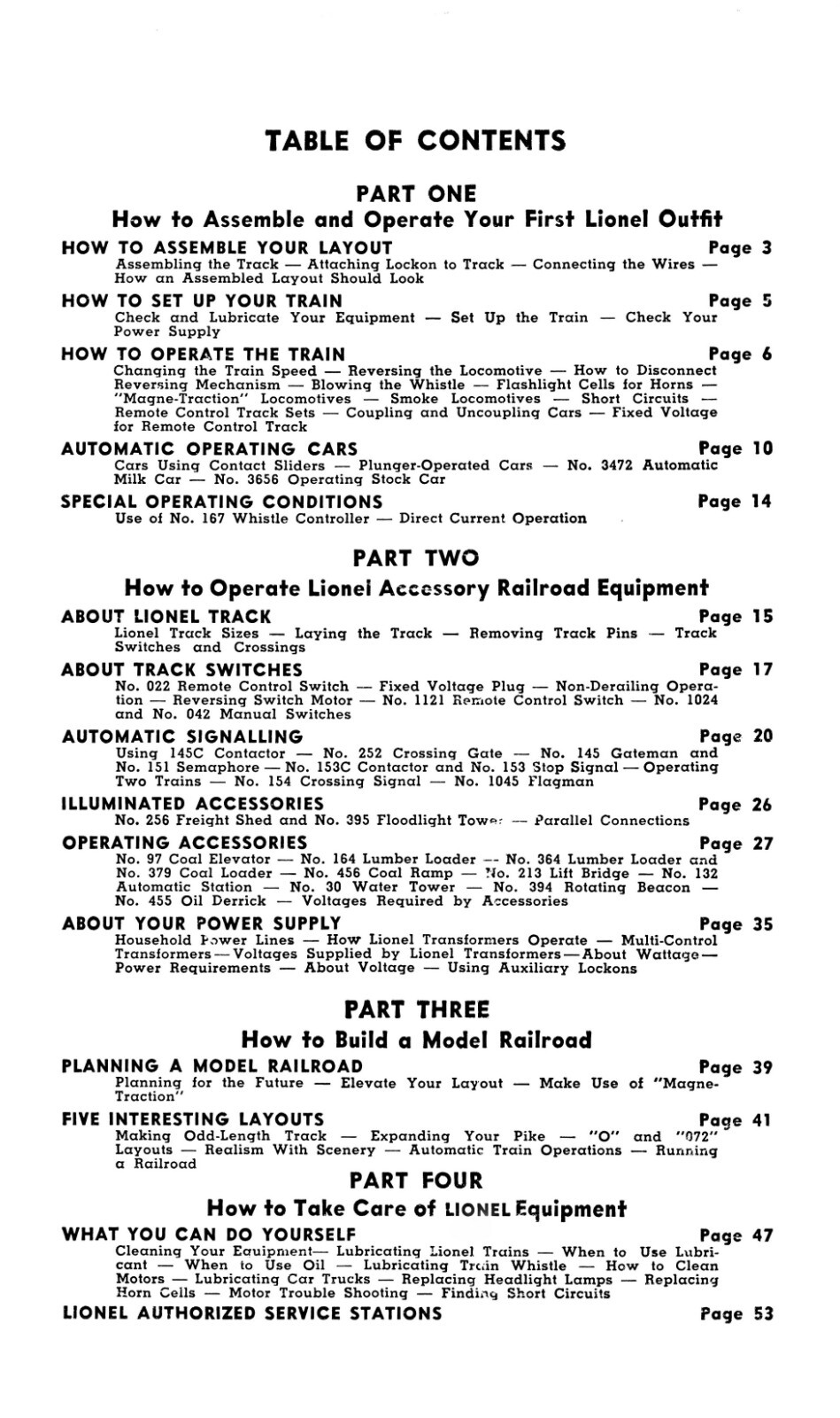 1950 Instructions for Installing and Operating Lionel Trains 55 Pages