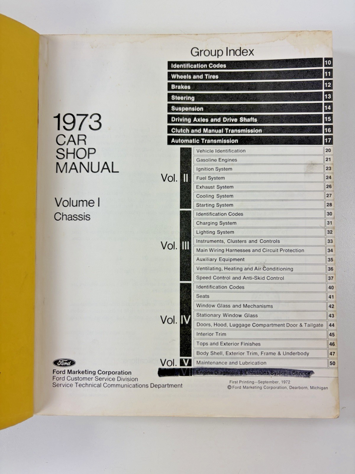 1973 Ford Factory Car Shop Repair Service Manual Volume 1 4 and 5