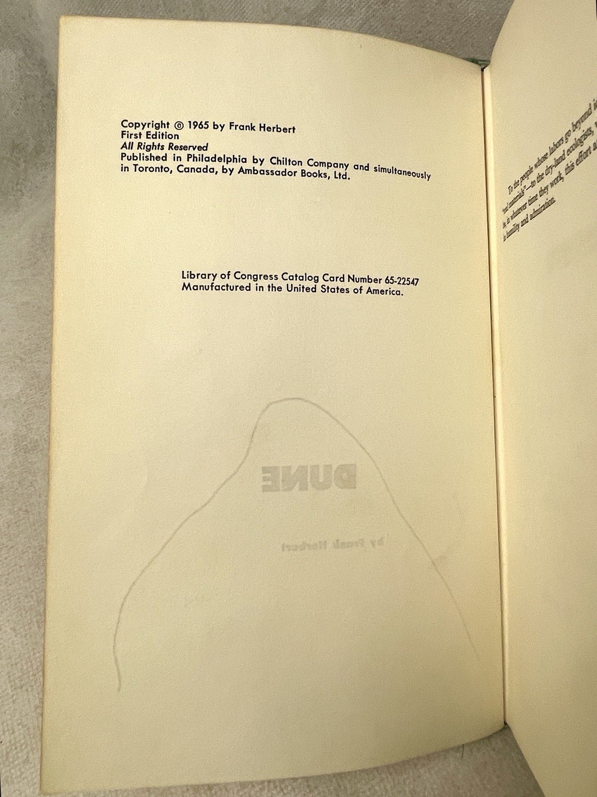 Dune – first edition, first printing – Chilton 1965 – Frank Herbert