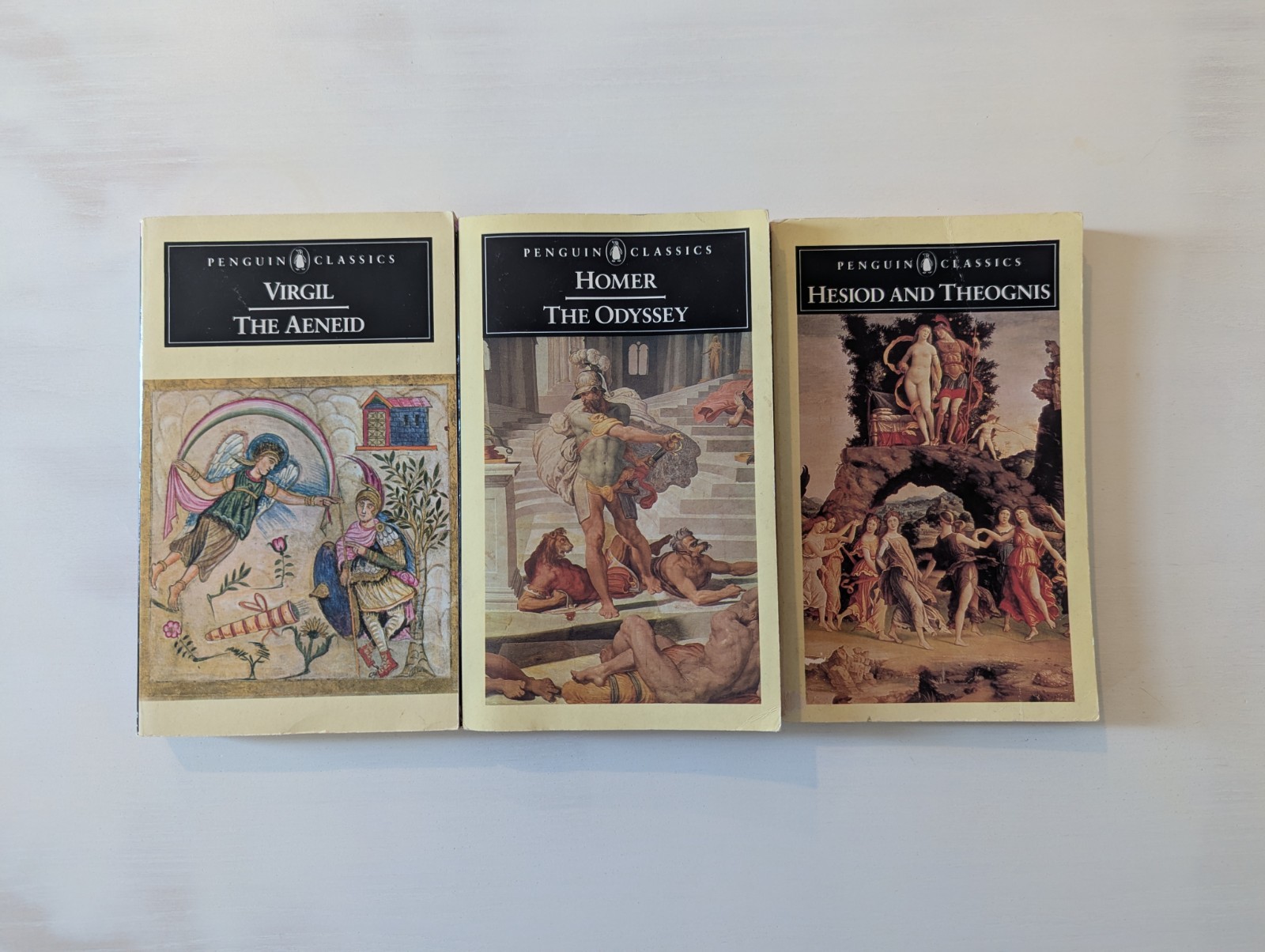 Lot of 3 Vintage Penguin Classics Books Homer Virgil Hesiod Greek Roman