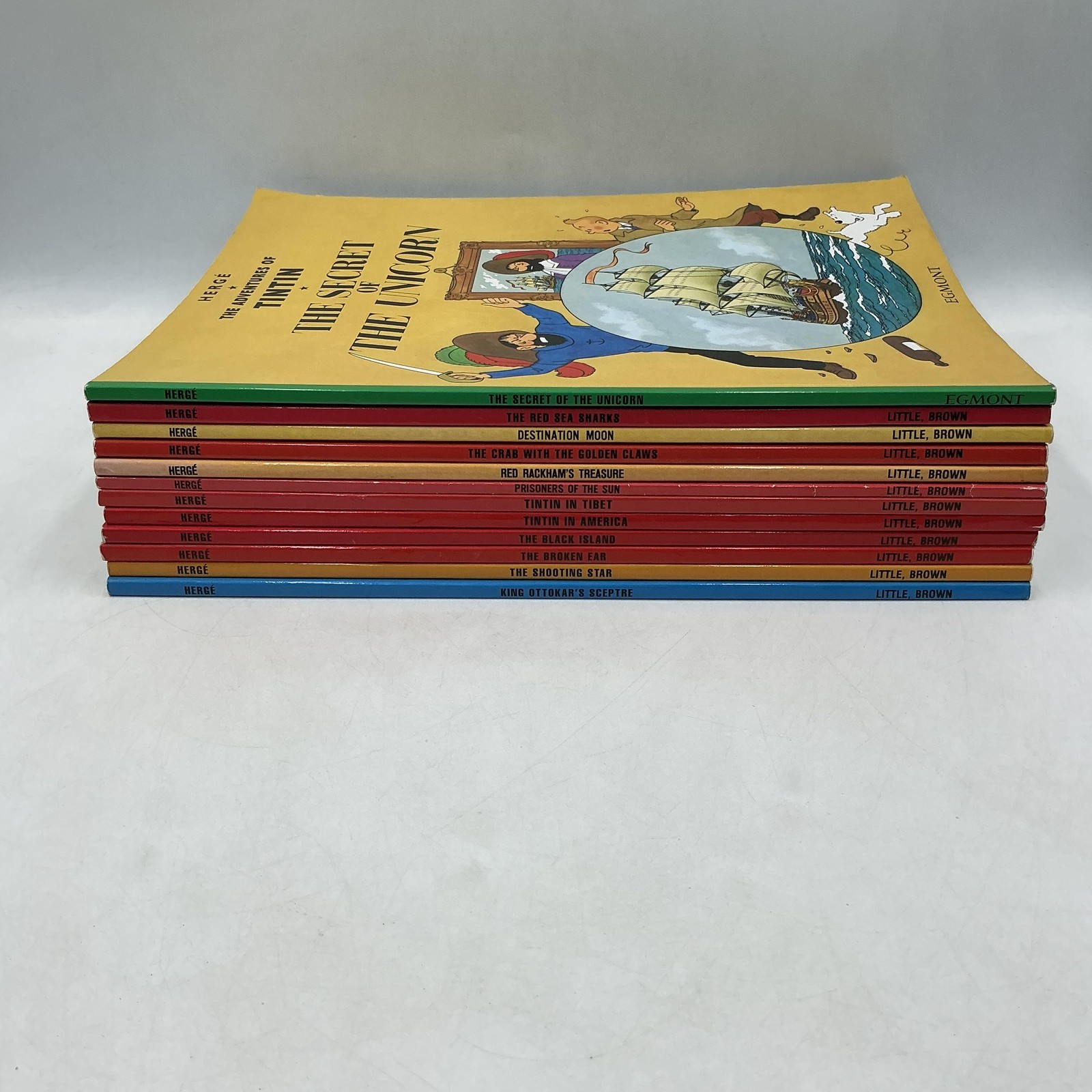 Hergé The Adventures Of Tintin 12-Book Paperback Set Little Brown Multicolor
