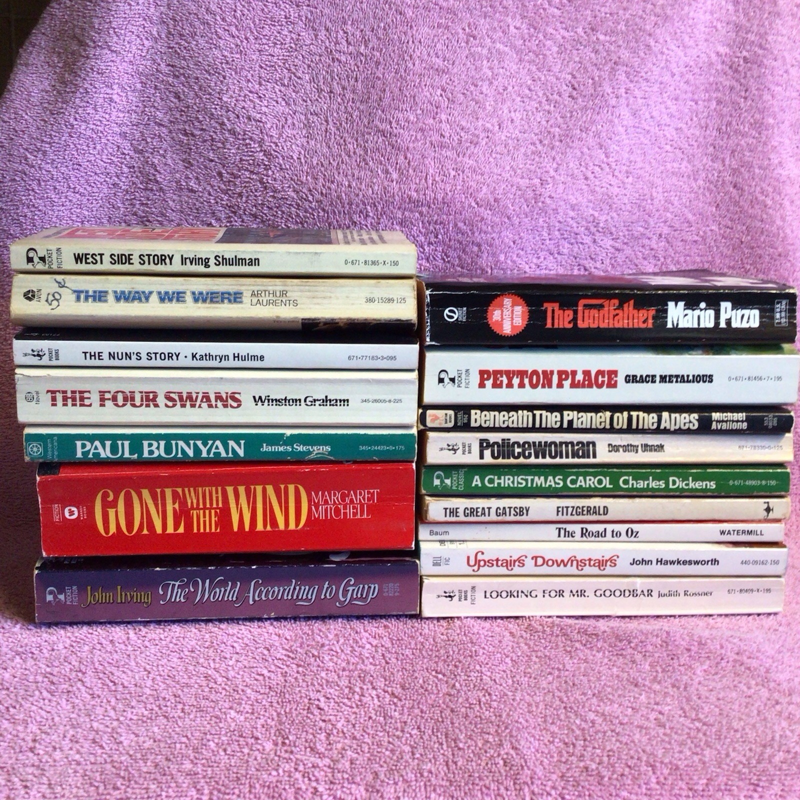 16 Vintage Movie Tie-In Paperback Book Lot 1970’s Godfather Gatsby Peyton Place