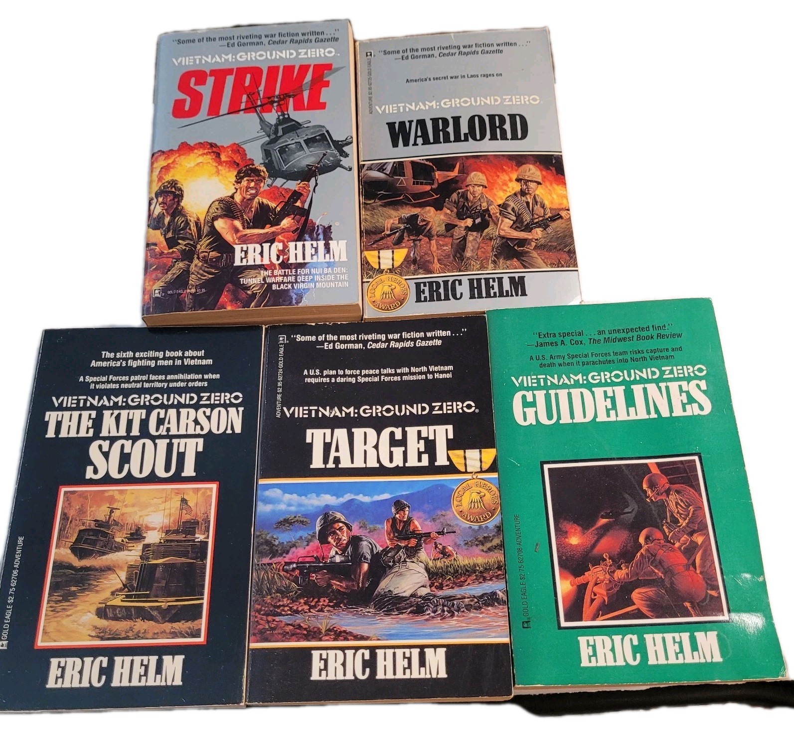 Lot Of 5 Paperback Military Books Novels By Eric Helm- Vietnam Ground Zero