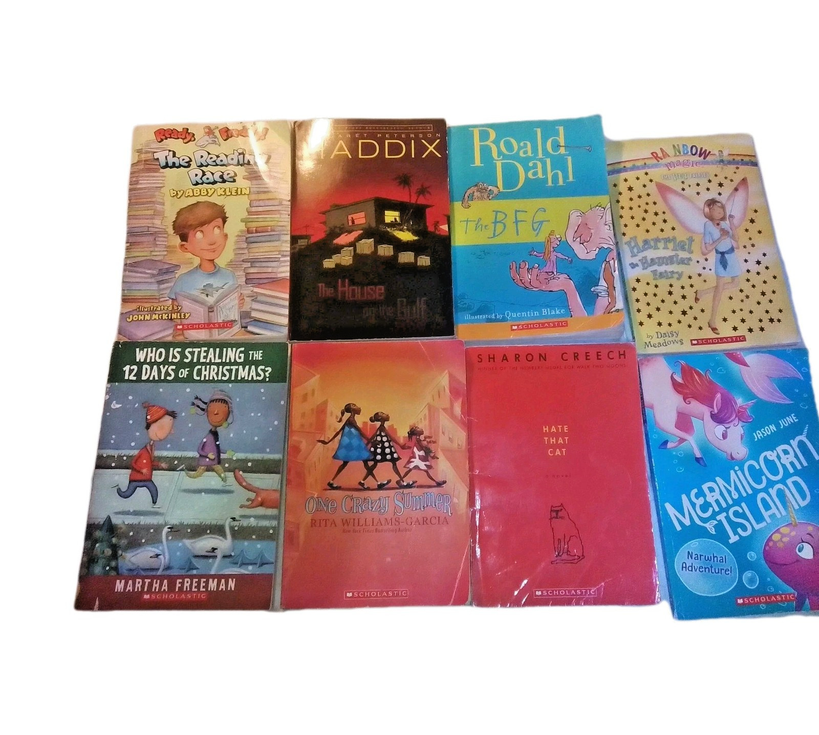 8 Book Lot Juvenile Fiction (Ages 9-12), Intermediate Reading Level Grades 6-8