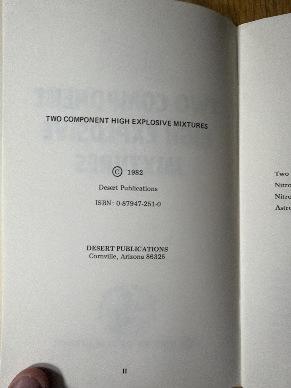 RARE Secret Two component high explosive mixtures Desert Publications 1982 PB