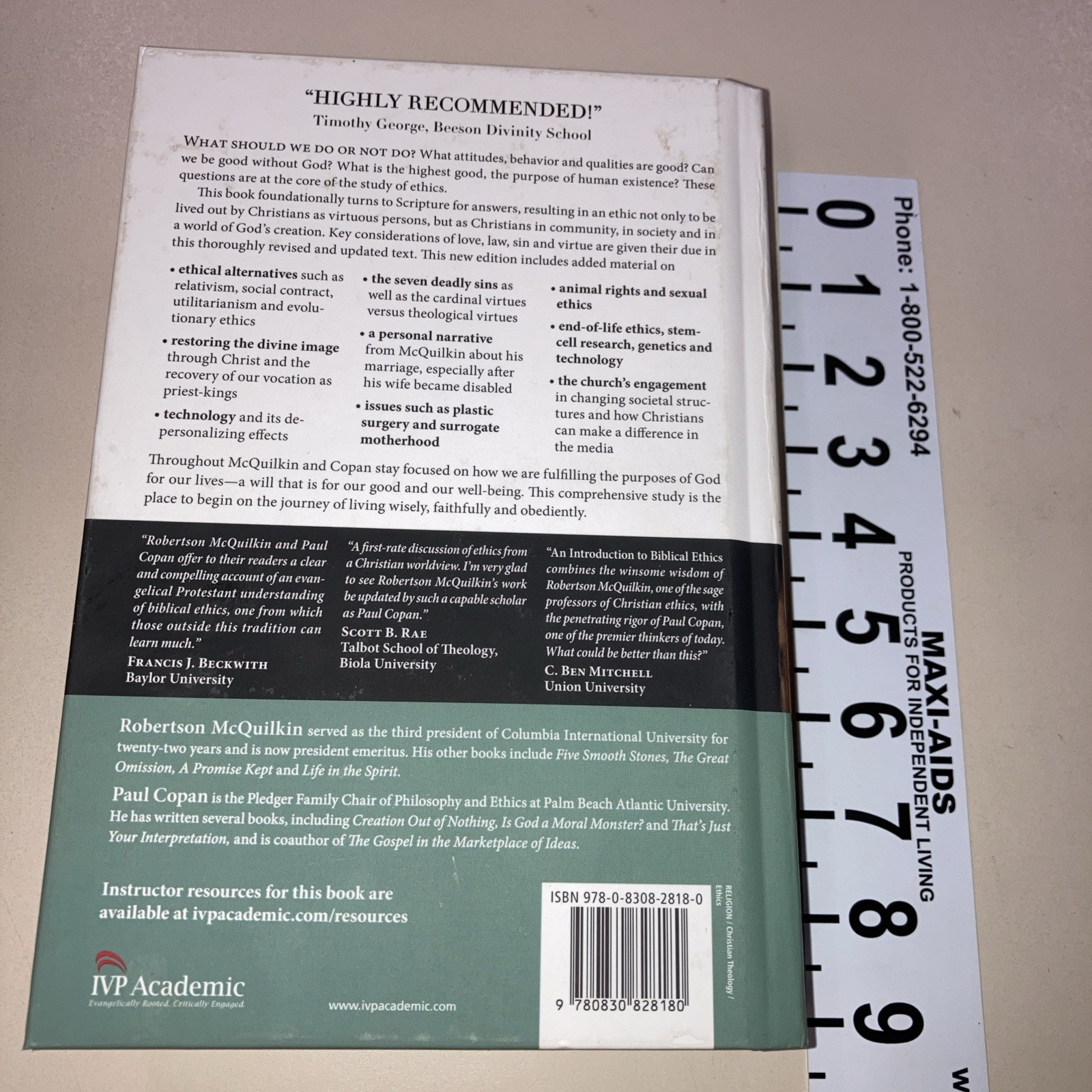 Introduction to Biblical Ethics HC McQuilkin & Copan 1995 InterVarsity Press