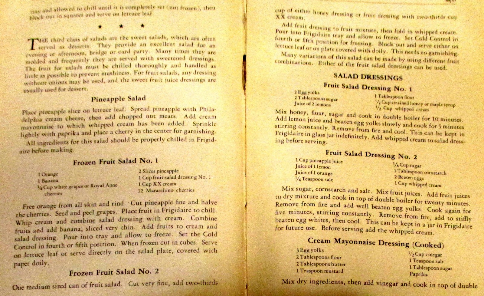 1928 Frigidiare Recipes Hardcover Book 77 Pages Frigidaire Corporation W/Covers