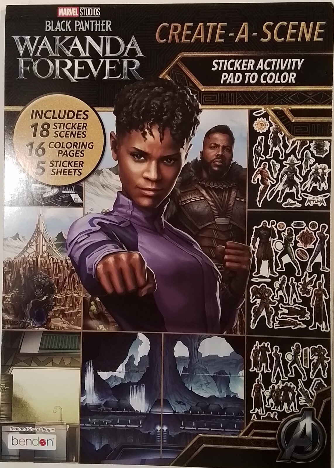 NEW Black Panther Wakanda Forever Create-A-Scene 90 Stickers, Puzzles ,maze,