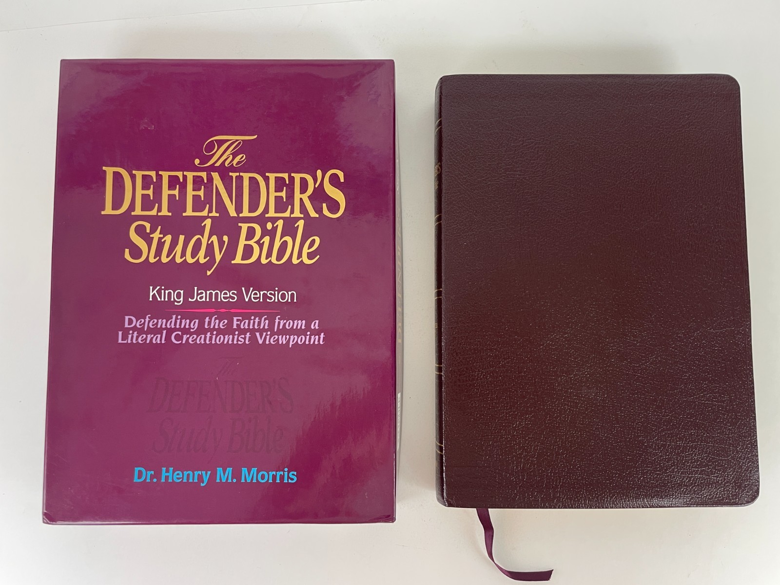 *like new* Defender’s Study Bible KJV bonded leather box 1995 Henry Morris World