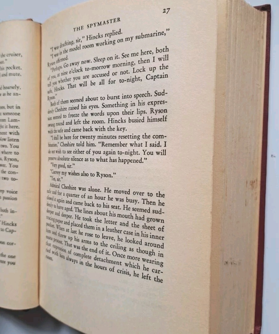 The Spymaster – E. Phillips Oppenheim 1938 Little Brown and Company 300 Pages
