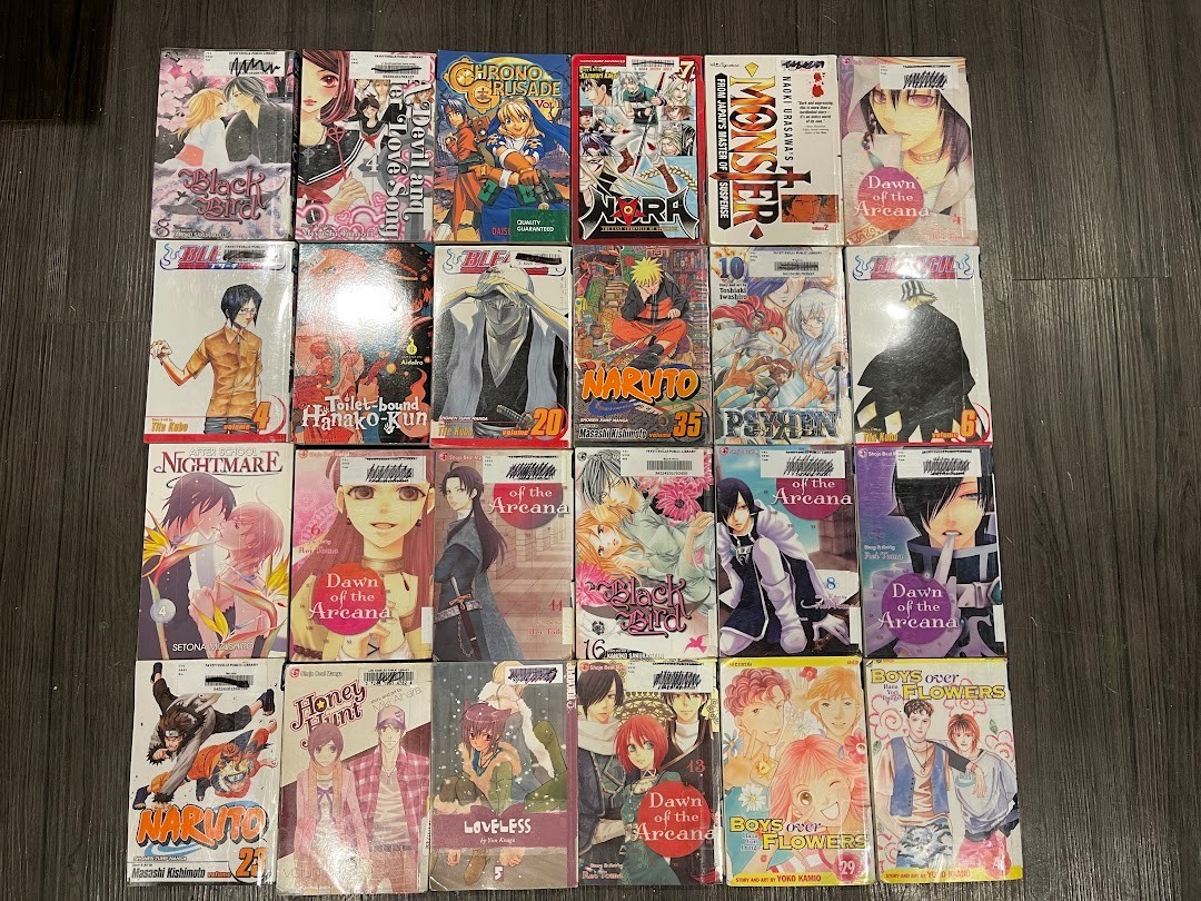 Lot Of 24 Anime/ Manga Books! Various Titles Naruto, Bleach, Dawn of the Arcana