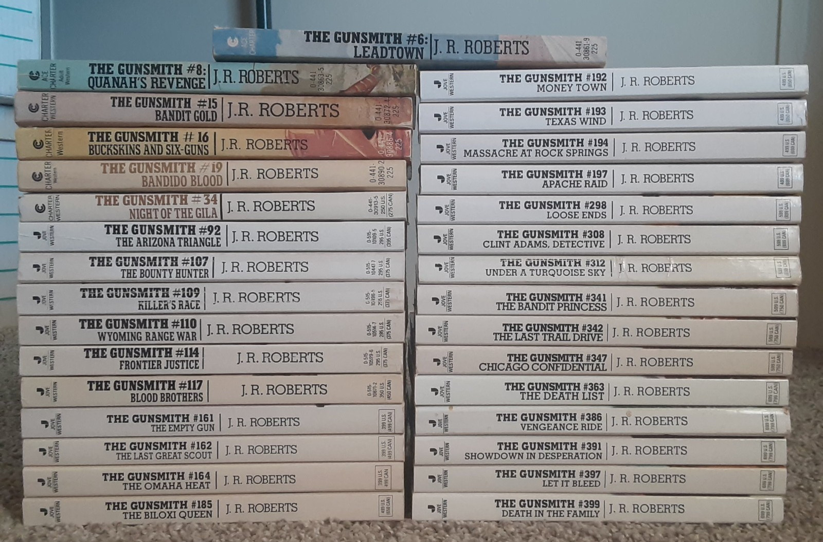 Huge Lot of 31 The Gunsmith Western Series by J.R. Roberts Paperback