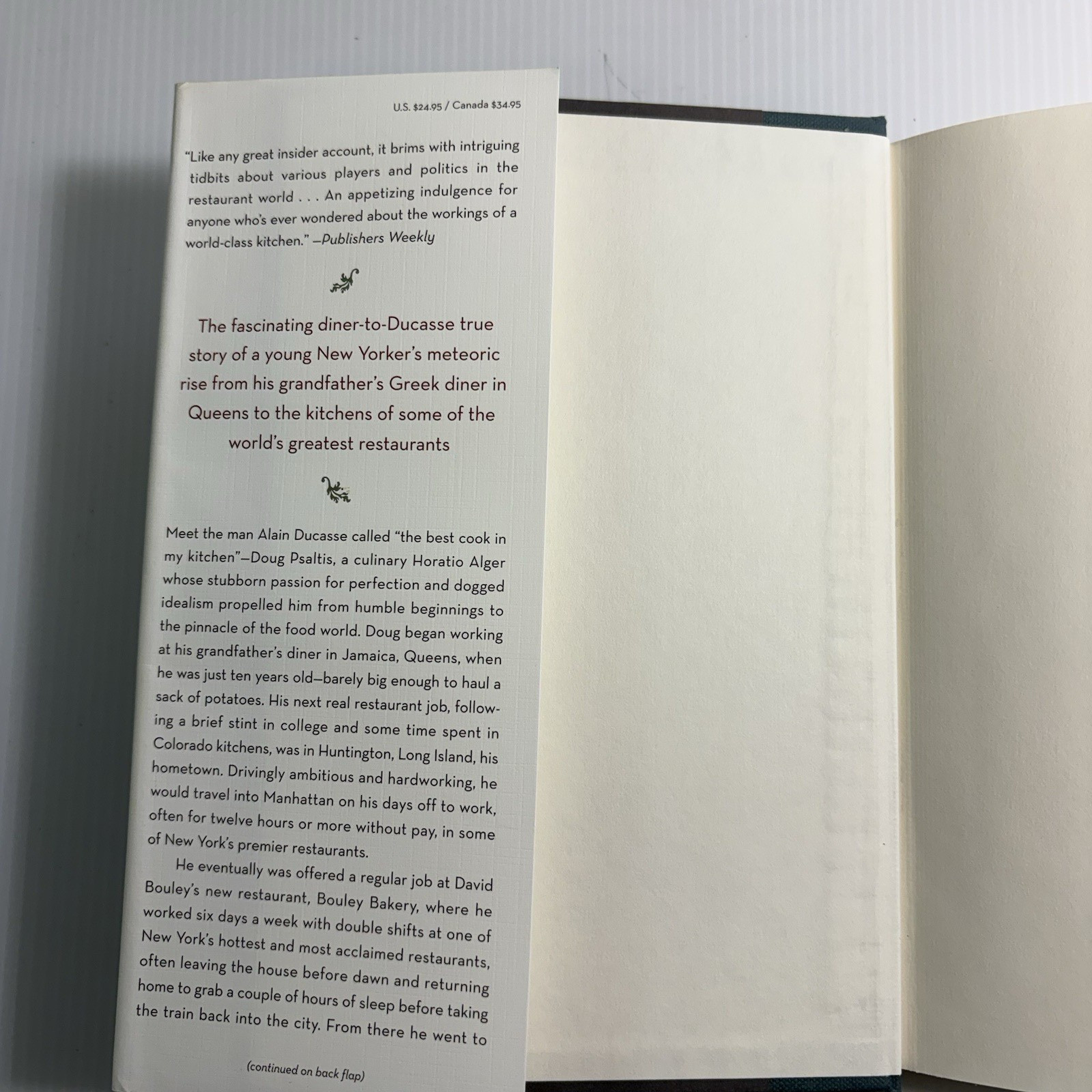 The Seasoning of a Chef FIRST EDITION: my journey from diner to Ducasse HC DJ VG