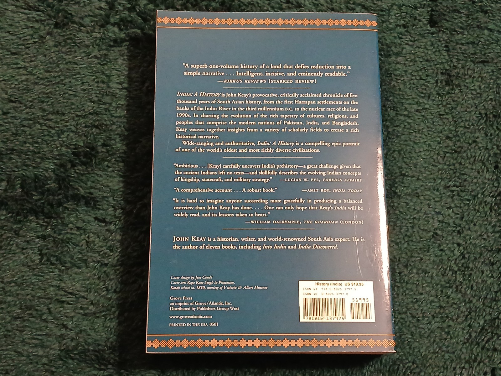 India : A History by John Keay (2001, Trade Paperback)